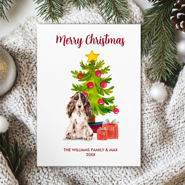 Cartes Pour Fêtes Annuelles Noël de la famille des Chiens d'Espagne (Créateur téléchargé)