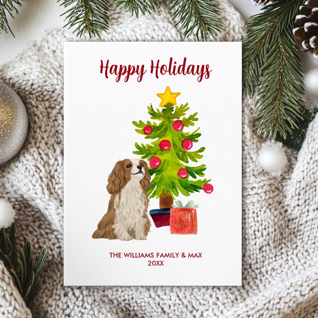 Cartes Pour Fêtes Annuelles Noël de la famille des Chiens d'Espagne (Créateur téléchargé)