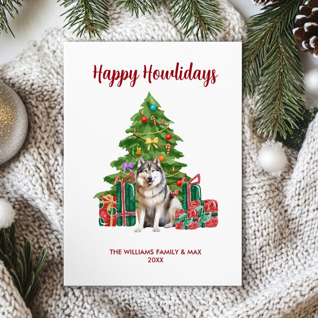 Cartes Pour Fêtes Annuelles Noël de la famille des chiens malamés (Créateur téléchargé)