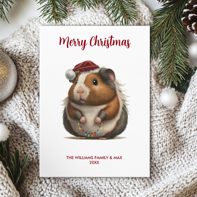 Cartes Pour Fêtes Annuelles Noël de la famille du cochon de Guinée (Créateur téléchargé)