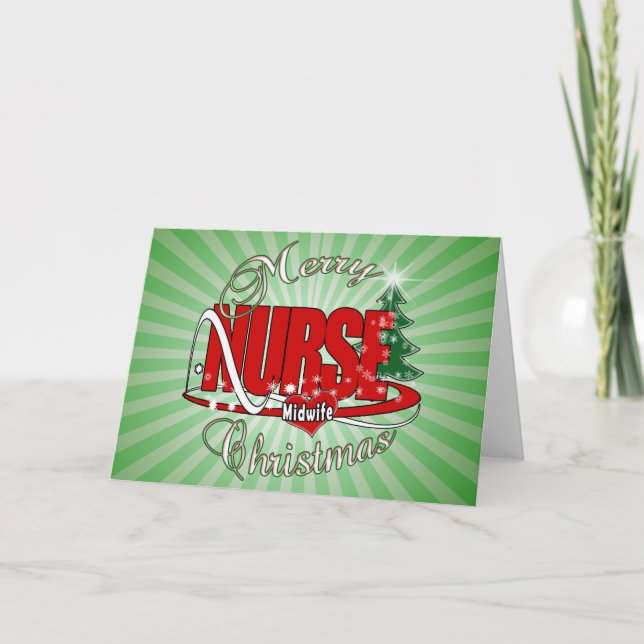 CARTES POUR FÊTES ANNUELLES NOËL DE LA FEMME MOYENNE INFIRMIÈRE (Devant)