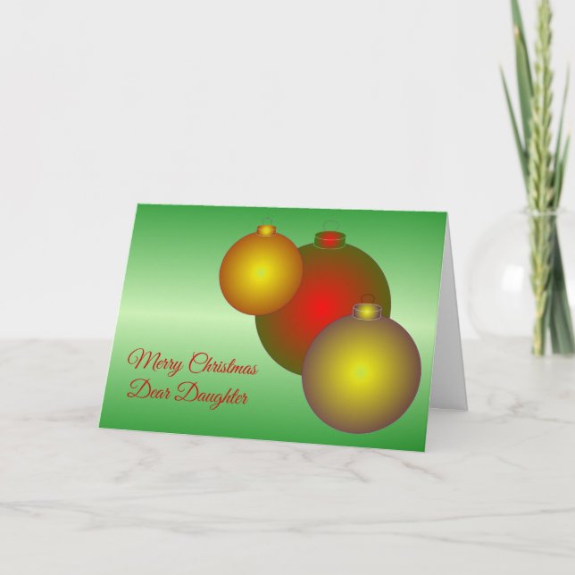 Cartes Pour Fêtes Annuelles Noël de la fille Baubles (Devant)