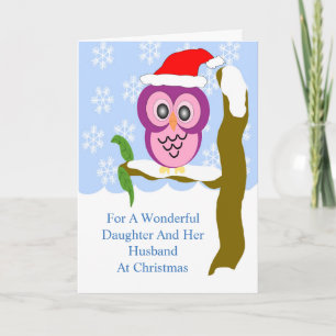 Cartes Pour Fêtes Annuelles Noël de la fille de hibou