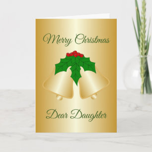 Cartes Pour Fêtes Annuelles Noël de la fille Gold Bells
