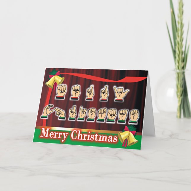 Cartes Pour Fêtes Annuelles Noël de la langue des signes (Devant)