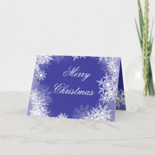 Cartes Pour Fêtes Annuelles Noël de la Marine Blue Snowflacon