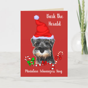 Cartes Pour Fêtes Annuelles Noël de la mignonne miniature Schnauzer