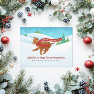 Cartes Pour Fêtes Annuelles Noël de la neige du Chihuahua