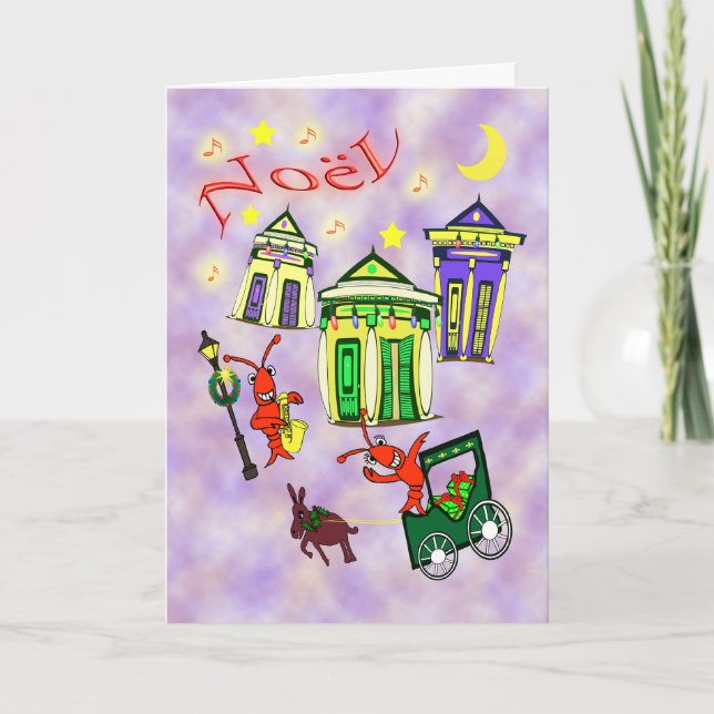 Cartes Pour Fêtes Annuelles Noël de la Nouvelle-Orléans Noël (Devant)
