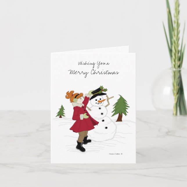 Cartes Pour Fêtes Annuelles Noël de la petite fille (Devant)