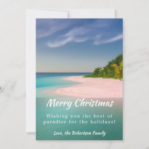 Cartes Pour Fêtes Annuelles Noël de la plage côtière tropicale