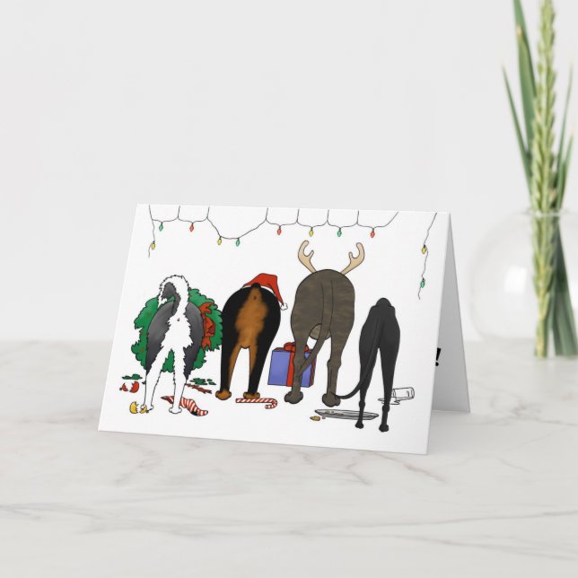 Cartes Pour Fêtes Annuelles Noël de la Secourt de chien (Devant)