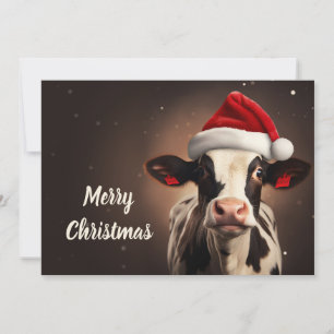 Cartes Pour Fêtes Annuelles Noël de la vache du Père Noël