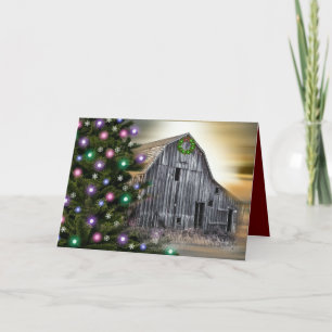 Cartes Pour Fêtes Annuelles Noël de l'ancienne grange