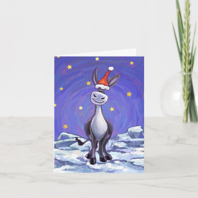 Cartes Pour Fêtes Annuelles Noël de l'âne (Devant)