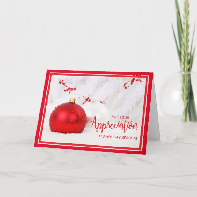 Cartes Pour Fêtes Annuelles Noël de l'appréciation du client de l'entreprise (Devant)