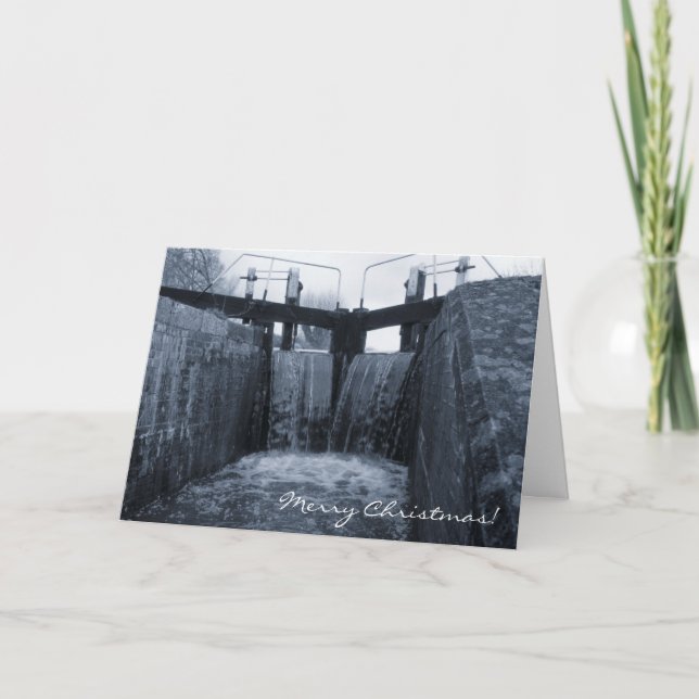 Cartes Pour Fêtes Annuelles Noël de l'écluse du canal (Devant)