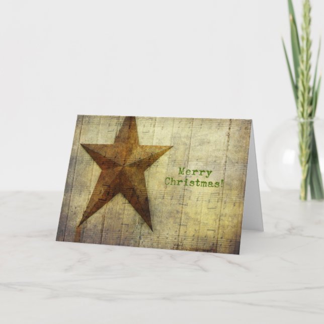 Cartes Pour Fêtes Annuelles Noël de l'étoile de la grange (Devant)