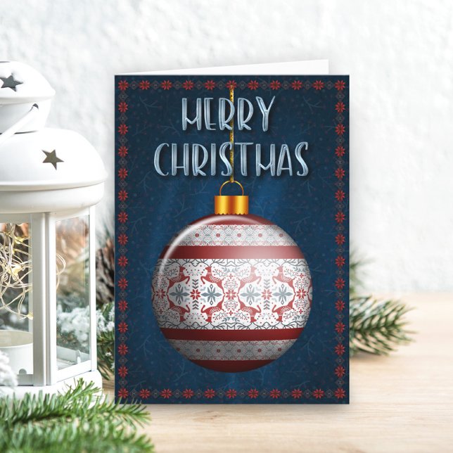 Cartes Pour Fêtes Annuelles Noël de l'ornement scandinave (Créateur téléchargé)
