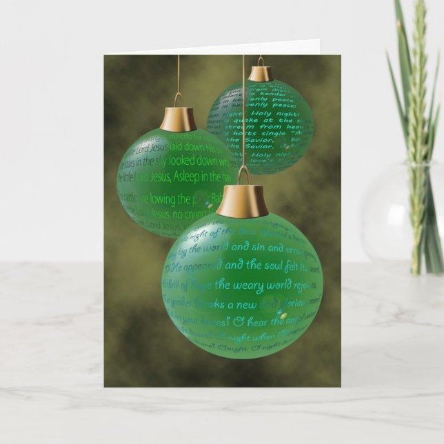 Cartes Pour Fêtes Annuelles Noël de l'ornement vert religieux (Devant)