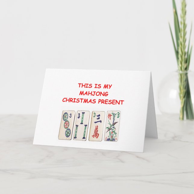 Cartes Pour Fêtes Annuelles Noël de MAHJONG (Devant)