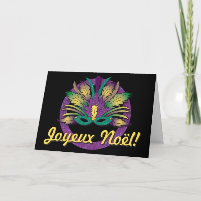 Cartes Pour Fêtes Annuelles Noël de masque de mardi gras - Français (Devant)