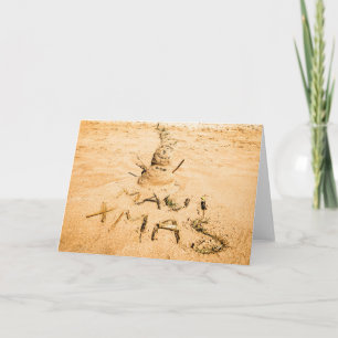 Cartes Pour Fêtes Annuelles Noël de Maui et Sandman sur la plage