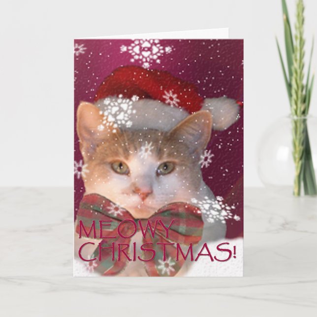 Cartes Pour Fêtes Annuelles Noël de Meowy ! (Devant)