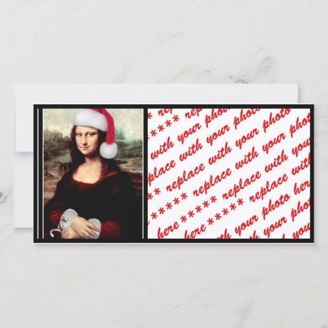 Cartes Pour Fêtes Annuelles Noël de Mona Lisa Santa Hat (Devant)