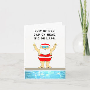 Cartes Pour Fêtes Annuelles Noël de natation drôle