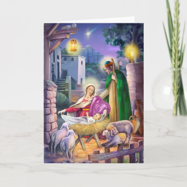 Cartes Pour Fêtes Annuelles Noël de nativité (Devant)