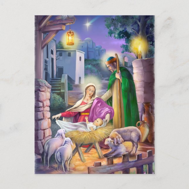 Cartes Pour Fêtes Annuelles Noël de nativité (Devant)