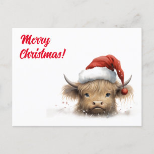 Cartes Pour Fêtes Annuelles Noël de neige de vache Highland Personnalisé