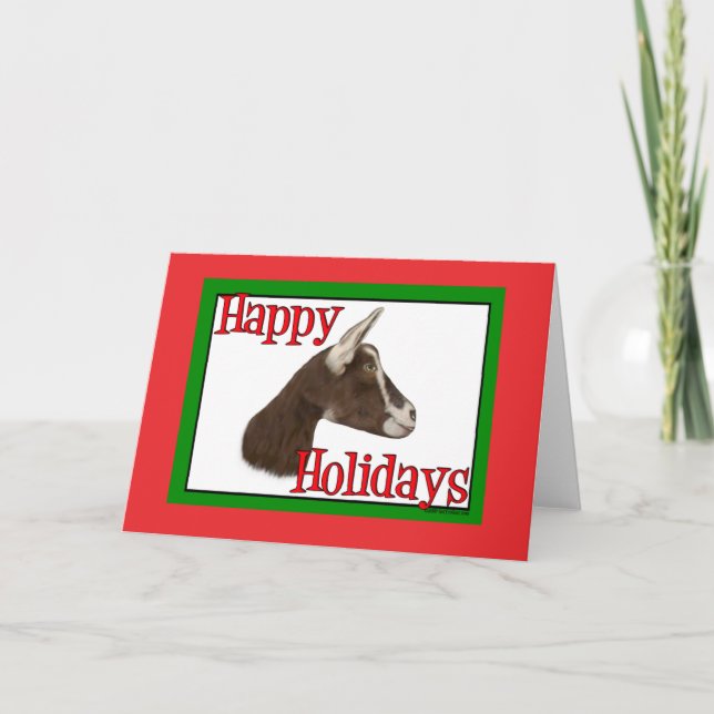Cartes Pour Fêtes Annuelles Noël de Noël de la chèvre des Alpes (Devant)
