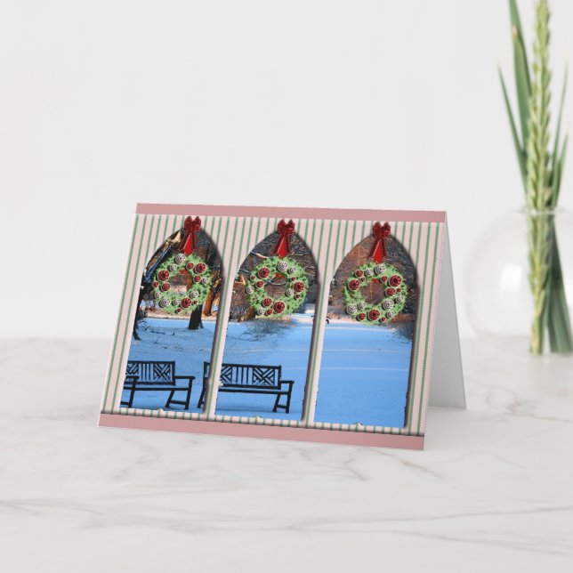 Cartes Pour Fêtes Annuelles Noël de Noël de Noël de Windows fêtes (Devant)