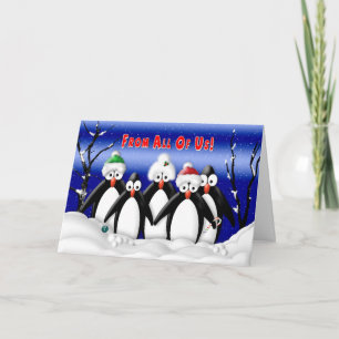 Cartes Pour Fêtes Annuelles Noël - De Nous Tous - Penquins - Affaires