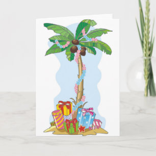 Cartes Pour Fêtes Annuelles Noël de palmier avec des cadeaux