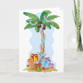 Cartes Pour Fêtes Annuelles Noël de palmier avec des cadeaux