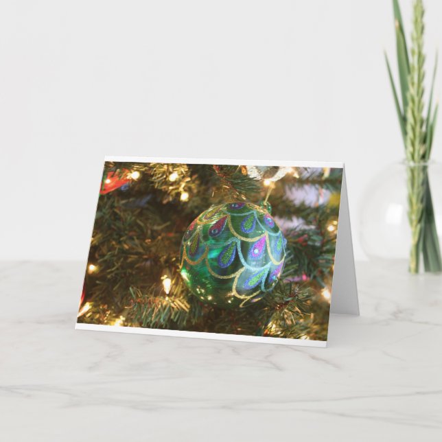 Cartes Pour Fêtes Annuelles Noël de paon (Devant)