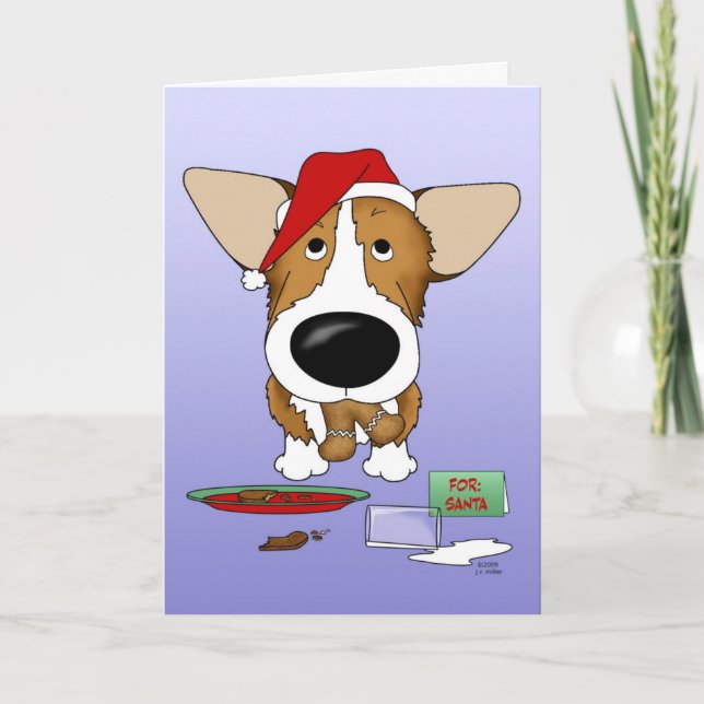 Cartes Pour Fêtes Annuelles Noël de Pembroke Welsh Corgi (Devant)