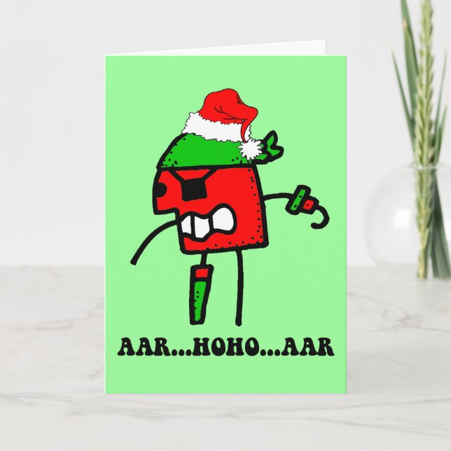 Cartes Pour Fêtes Annuelles Noël de pirates amusant (Devant)