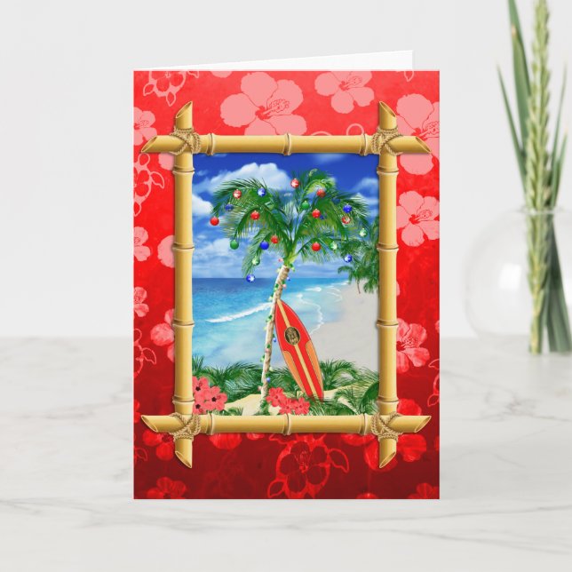 Cartes Pour Fêtes Annuelles Noël de plage (Devant)