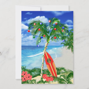 Cartes Pour Fêtes Annuelles Noël de plage tropicale