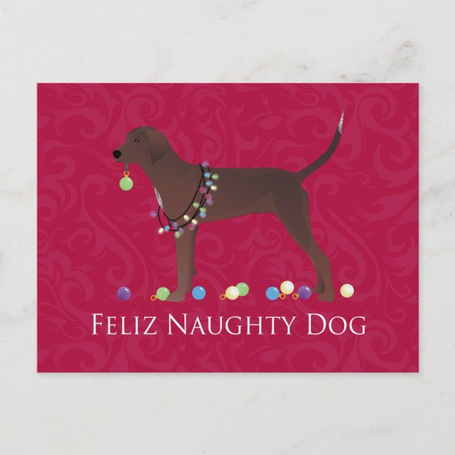 Cartes Pour Fêtes Annuelles Noël de Redbone Coonhound (Devant)