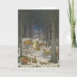 Cartes Pour Fêtes Annuelles Noël de région boisée