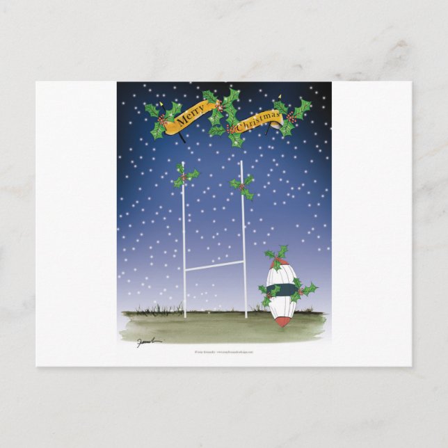 Cartes Pour Fêtes Annuelles Noël de rugby (Devant)