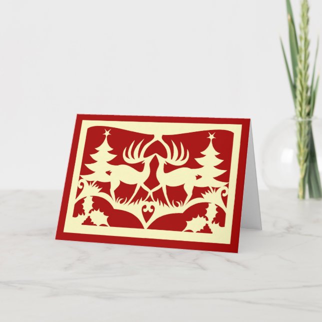 Cartes Pour Fêtes Annuelles Noël de Scherenschnitte (Devant)