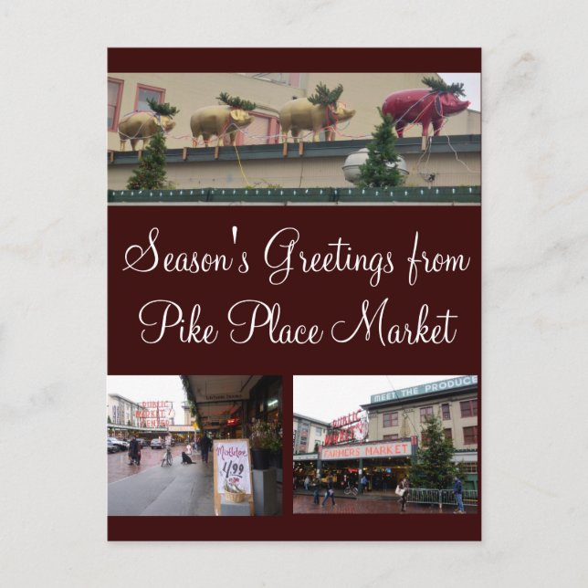 Cartes Pour Fêtes Annuelles Noël de Seattle (Devant)