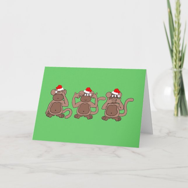 Cartes Pour Fêtes Annuelles Noël de singe (Devant)