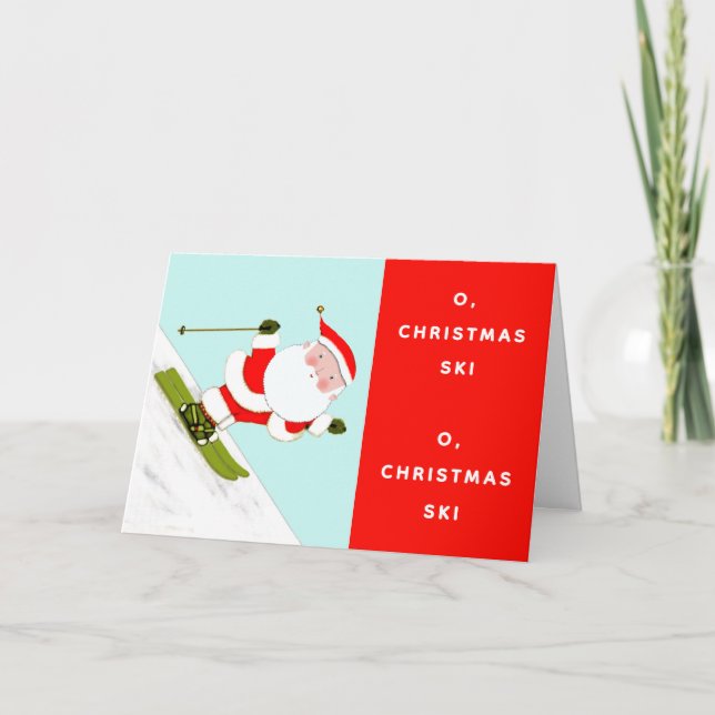 Cartes Pour Fêtes Annuelles Noël de ski (Devant)